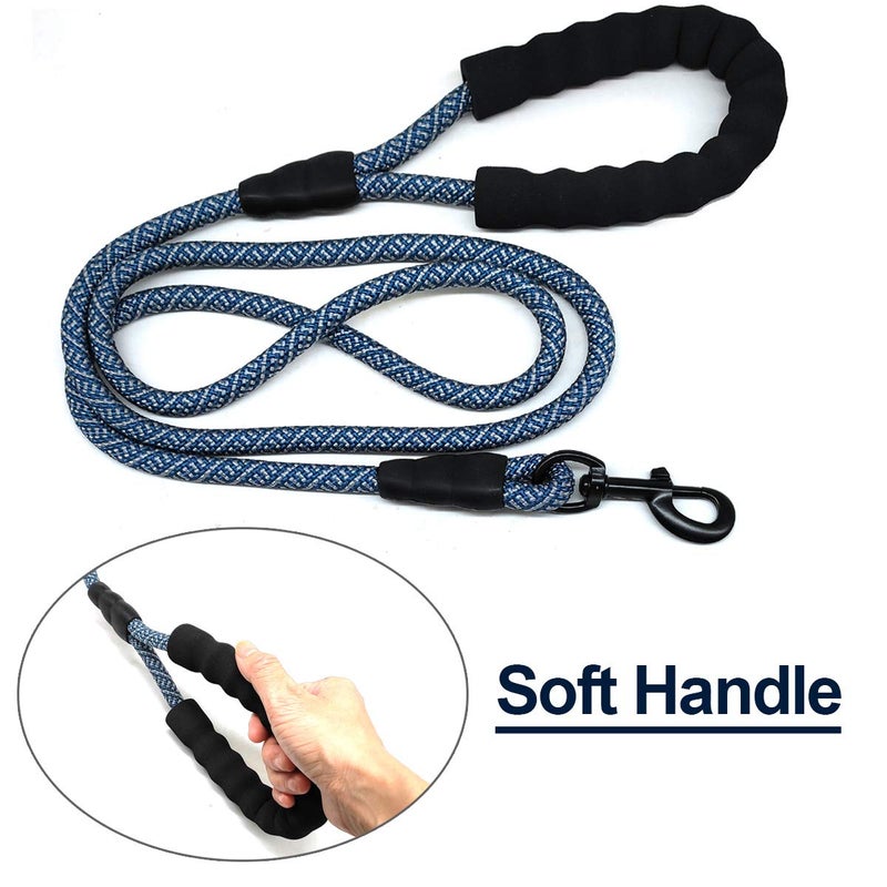 MayPaw Heavy Duty Rope Dog Leash, 3/4/5/6/7/8/10/12/15 FT Nylon Pet Leash, Soft Padded Handle Thick Lead Leashes for Large Medium Dogs (Navy, 1/2" * 6') - Image 4